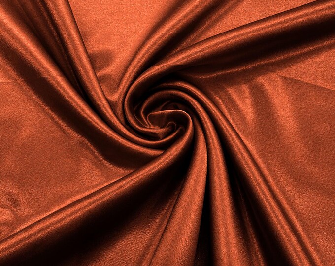 Rust Crepe Back Satin Fabric 58" Wide| Bridal| Prom| Nightgown| Wedding.