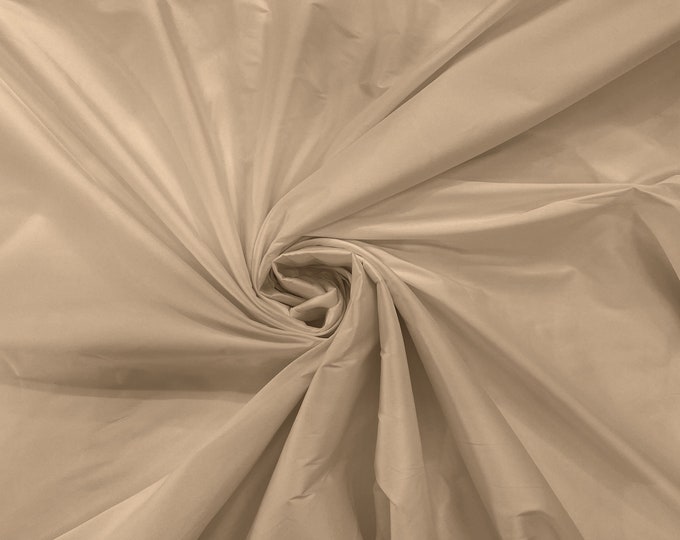 Champagne 100% Polyester Imitation Silk Taffeta Fabric 55" Wide/Costume/Dress/Cosplay/Wedding.