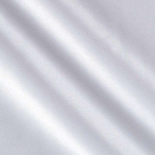 White 95 Percent  Polyester 5% Spandex, 58 Inches Wide Matte Stretch L'Amour Satin Fabric, Sold By The Yard.