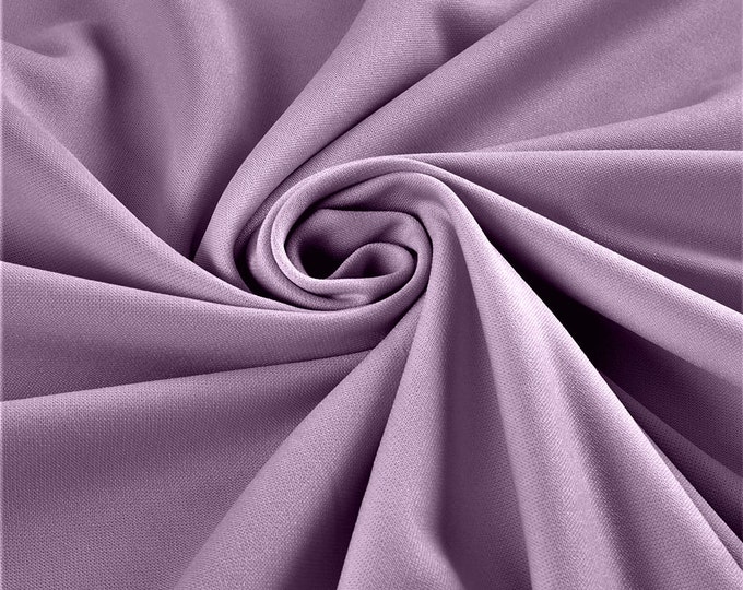 Lilac Stretch Crepe Scuba Techno Knit Polyester Spandex Fabric for Bows, Top Knots, Head Wraps, Clothes, Costumes, Crafts
