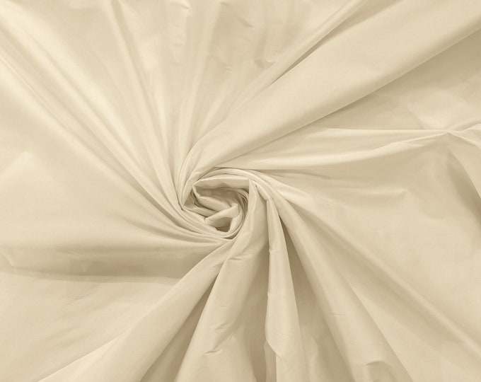 Cream 100% Polyester Imitation Silk Taffeta Fabric 55" Wide/Costume/Dress/Cosplay/Wedding.