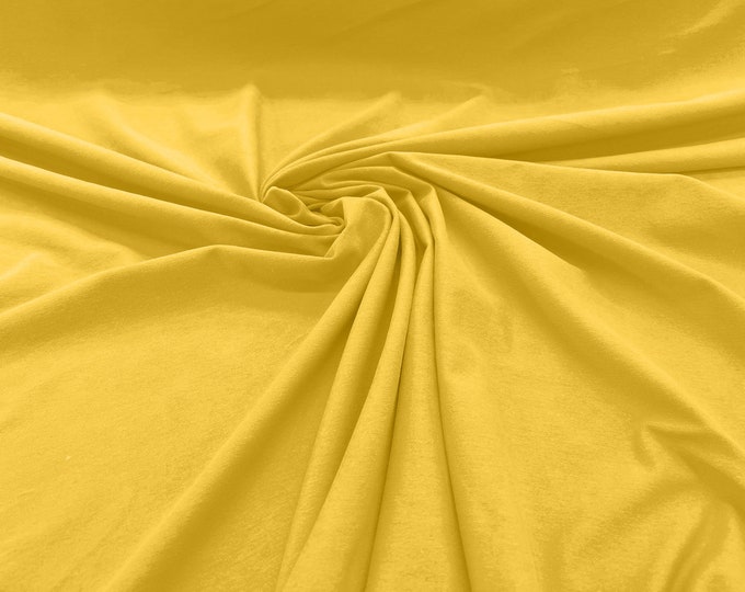 Light Yellow 58/60" Wide  Cotton Jersey Spandex Knit Blend 95% Cotton 5 percent Spandex/Stretch Fabric/Costume