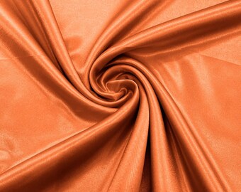 Orange Crepe Back Satin Fabric 58" Wide| Bridal| Prom| Nightgown| Wedding.
