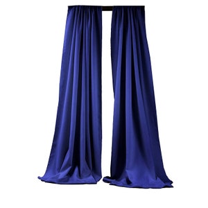 Royal Blue 2 Panels Backdrop Drape, All Sizes Available in Polyester Poplin, Party Supplies Curtains.