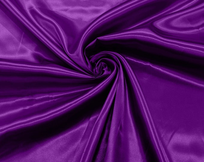 Jewel Purple Shiny Charmeuse Satin Fabric for Wedding Dress/Crafts Costumes/58” Wide /Silky Satin