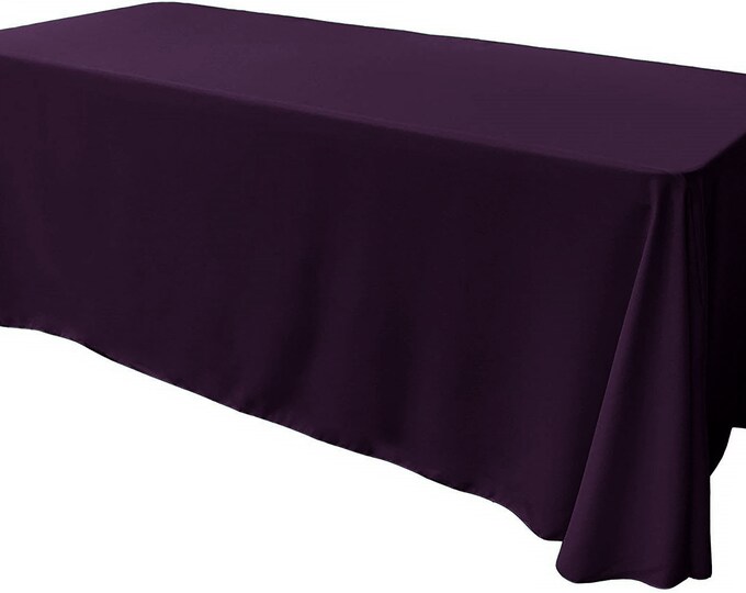 Eggplant - Rectangular Polyester Poplin Tablecloth Floor Length / Party supply