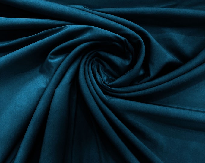 Teal Blue 58" Wide ITY Fabric Polyester Knit Jersey 2 Way  Stretch Spandex Sold By The Yard.