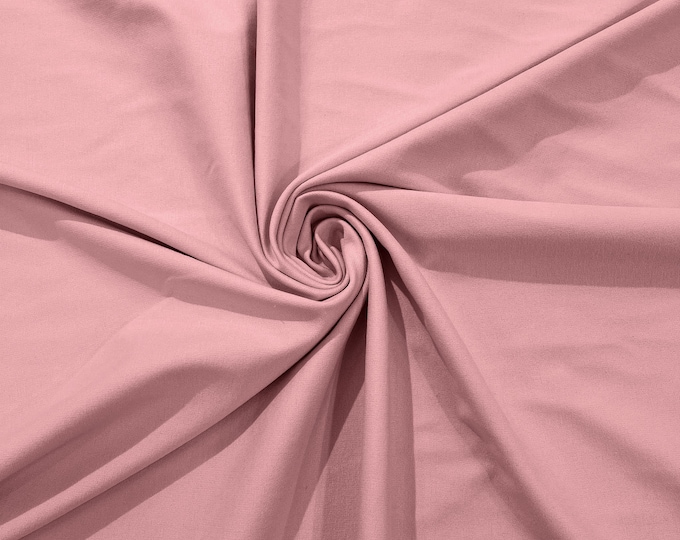 Pink Stretch Ponte De Roma 320 GSM Knit Poly Rayon Fabric by the Yard.