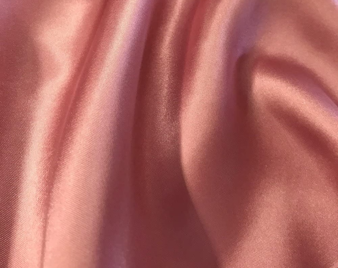 Dusty Rose Charmeuse Bridal Solid Satin Fabric for Wedding Dress Fashion Crafts Costumes Decorations Silky Satin 58” Wide Sold By The Yard.