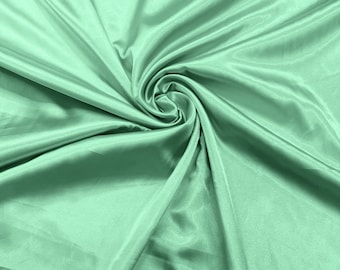 Mint Green Light Weight Silky Stretch Charmeuse Satin Fabric/60" Wide/Cosplay.