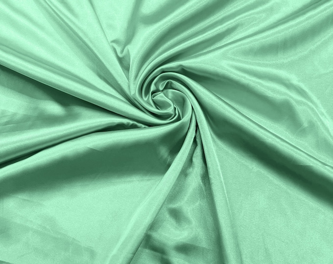 Mint Green Light Weight Silky Stretch Charmeuse Satin Fabric/60" Wide/Cosplay.