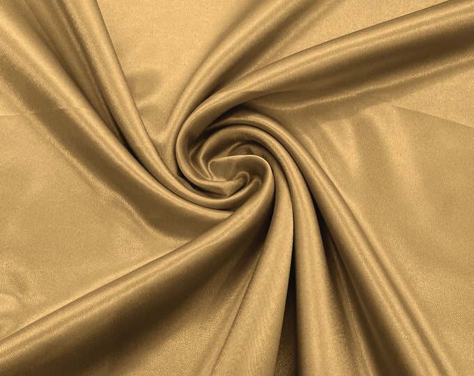 Fiesta Gold Crepe Back Satin Bridal Fabric Draper/Prom/Wedding/58" Inches Wide Japan Quality.