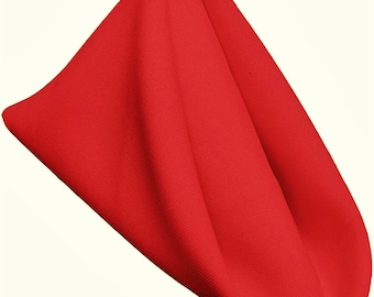 18 x 18 Inches Polyester Poplin Decorative Table Napkins, Party Supply - Pack of 12 - Red