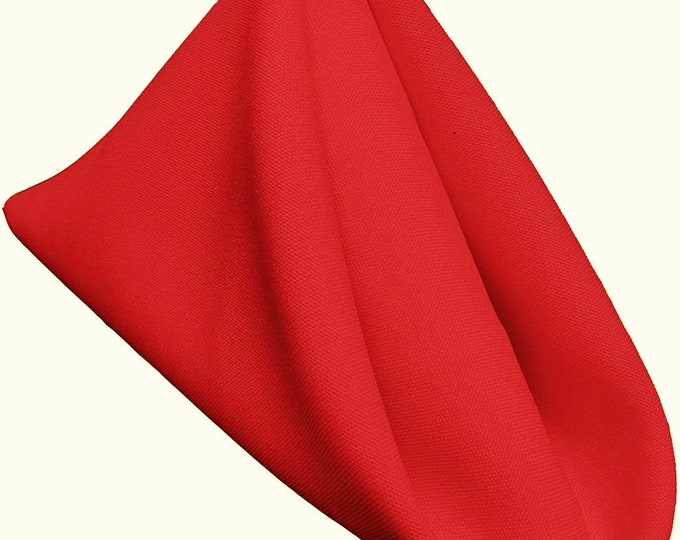 18 x 18 Inches Polyester Poplin Decorative Table Napkins, Party Supply - Pack of 12 - Red