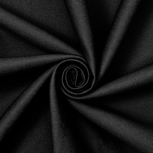 May include: Close-up of black fabric with a textured, woven pattern. The fabric is folded and twisted into a spiral shape.