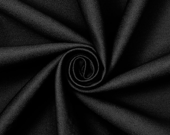 Black Cotton Twill Fabric | 58'' Wide/Cotton/Medium Weight/Clothing/Denim/Dress | Jackets/Pants/Weave