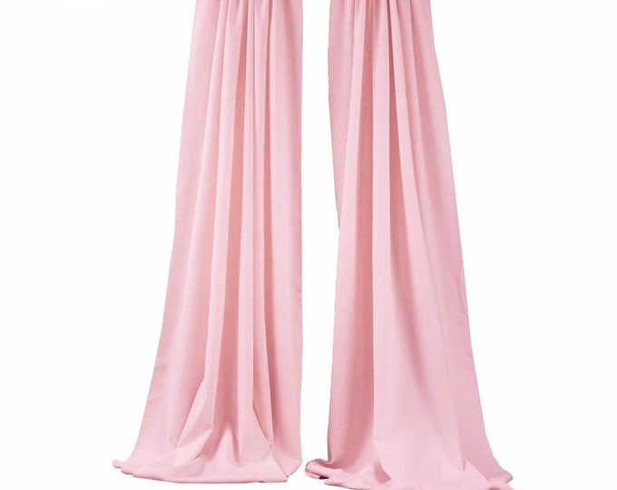 Light Pink 2 Panels Backdrop Drape, All Sizes Available in Polyester Poplin, Party Supplies Curtains.