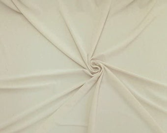 Ivory 58" Wide ITY Fabric Polyester Knit Jersey 2 Way  Stretch Spandex Sold By The Yard.