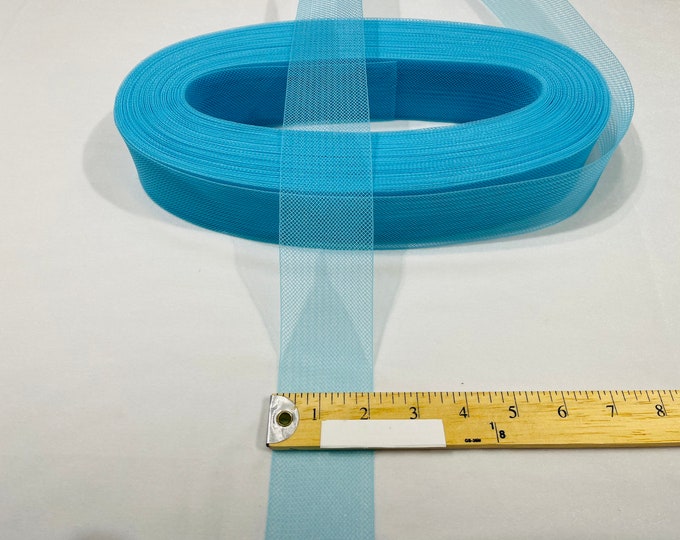 Turquoise Crinoline horsehair braid trim 2 inch -sold by the yard.