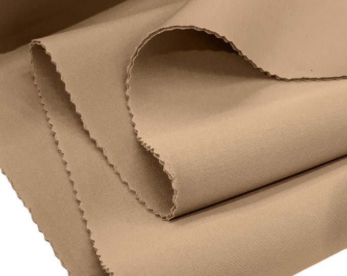 Khaki Neoprene Scuba Super Techno Fabric-2mm Thick-Solid Colors Collection-Sold by the Yard.