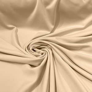 Champagne 59/60&quot; Wide 100% Polyester Wrinkle Free Stretch Double Knit Scuba Fabric/cosplay/costumes.