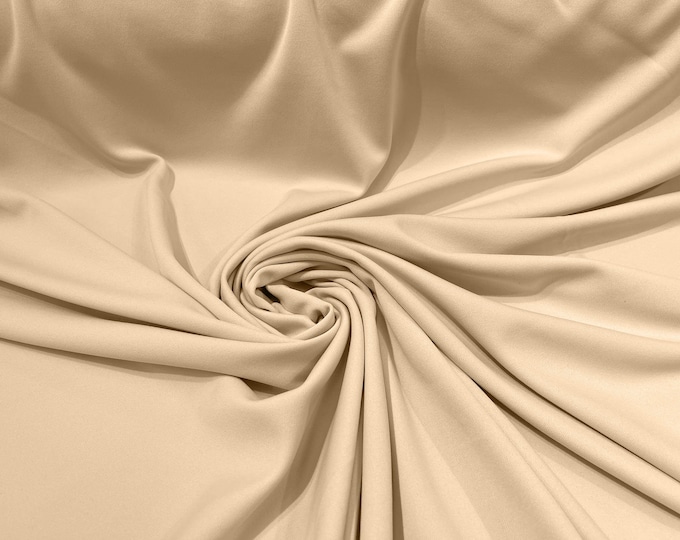 Champagne 59/60" Wide 100% Polyester Wrinkle Free Stretch Double Knit Scuba Fabric/cosplay/costumes.