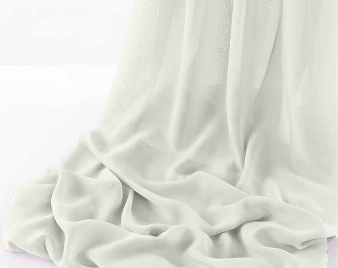 Ivory - Wool Dobby Chiffon Sheer Table Runner for Wedding, Decorations for Birthday Parties, Banquets, Engagements.