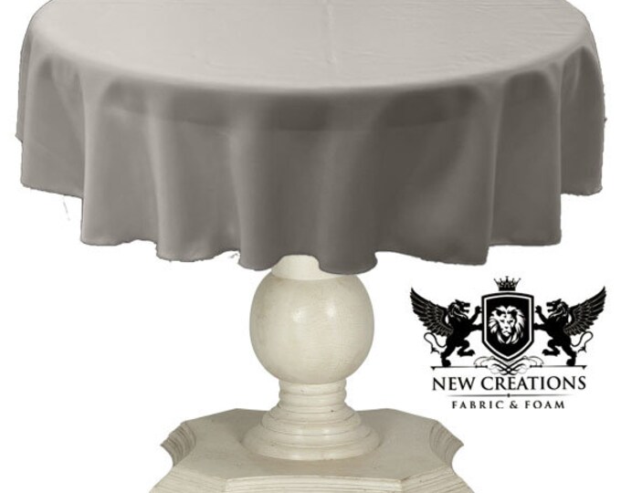 Stone Tablecloth Solid Dull Bridal Satin Overlay for Small Coffee Table Seamless.