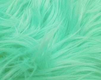 Faux Fur Fabric, Mint Mongolian Long Pile, 60-Inch Yardage