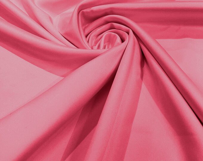 Candy Pink - Matte L'Amour Satin (Peau de Soie) Duchess Fabric Bridesmaid Dress 58"-60" Wide/Costume/wedding.
