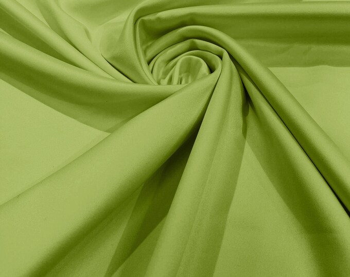 Kiwi Green - Matte L'Amour Satin (Peau de Soie) Duchess Fabric Bridesmaid Dress 58"-60" Wide/Costume/wedding.