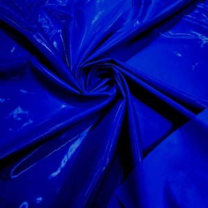 Spandex Shiny Vinyl Fabric (Latex Stretch) - Sold By The Yard - Royal Blue