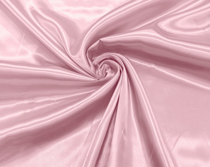 Pink - Shiny Charmeuse Satin Fabric for Wedding Dress/Crafts Costumes/58” Wide /Silky Satin