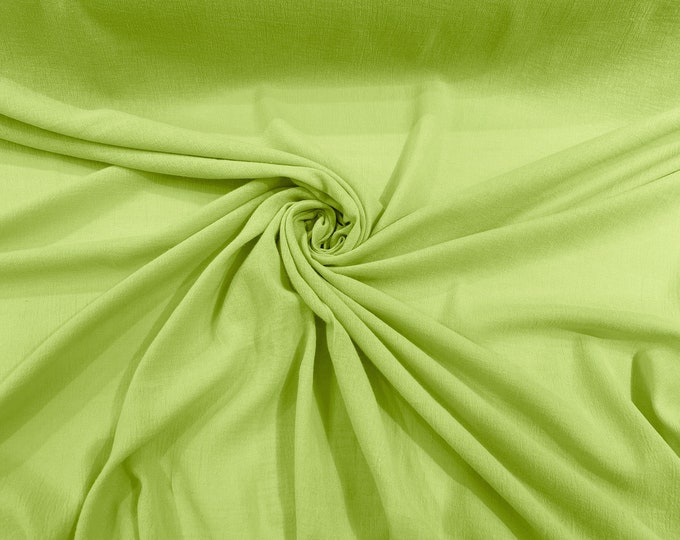 Lime Green Muslin Crinkle Gauze Fabric, Cotton Gauze Swaddle Fabric, Fabric for Babies, Swaddle, dresses, Cheesecloth Fabric