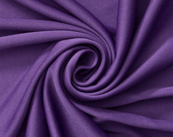 Purple Polyester Knit Interlock Mechanical Stretch Fabric 58"/60"/Draping Tent Fabric. Sold By The Yard.