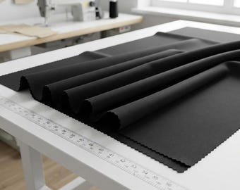 Tejido de neopreno negro para buceo, poliéster elastano elástico de 58 pulgadas para prendas de vestir.