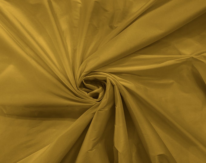 Gold 100% Polyester Imitation Silk Taffeta Fabric 55" Wide/Costume/Dress/Cosplay/Wedding.