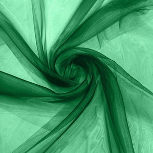 Green 58/60&quot; Wide 100% Polyester Soft Light Weight, Sheer, See Through Crystal Organza Fabric/Cosplay Costumes, Skirts.