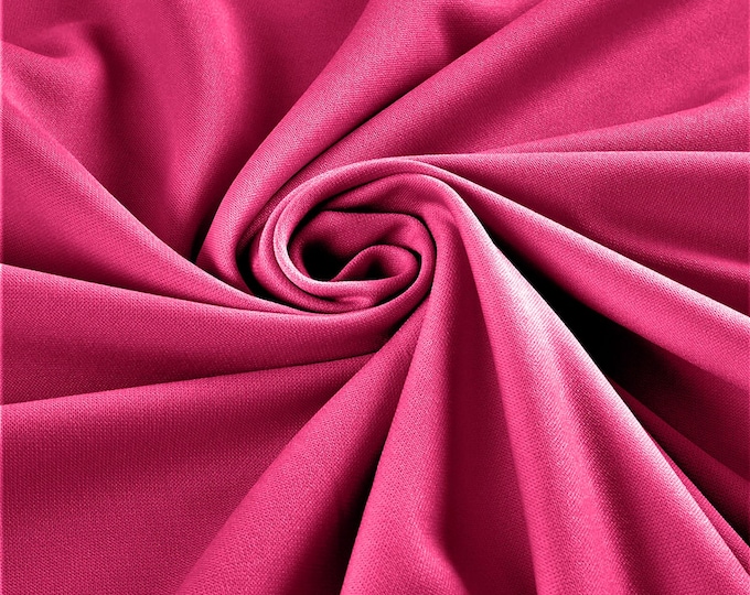 Fuchsia Polyester Stretch Scuba Knit Fabric| Wrinkle Free| 58" Wide| Apparel| Dresses.