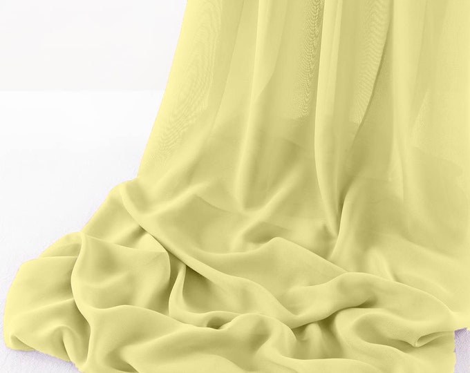 Banana Yellow - Wool Dobby Chiffon Sheer Table Runner for Wedding, Decorations for Birthday Parties, Banquets, Engagements.