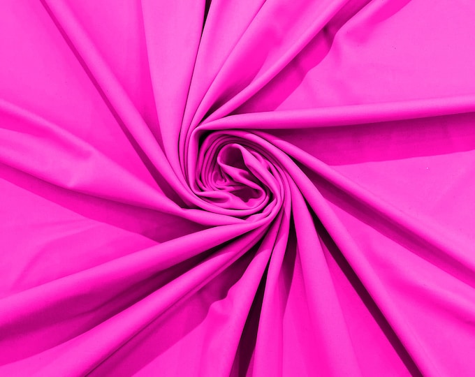Hot Pink Milliskin Nylon Spandex Stretch Dull Tricot Medium Weight Fabric for Apparel/4 Way Fabric/Swimwear/Activewear/Sportswear/Costume