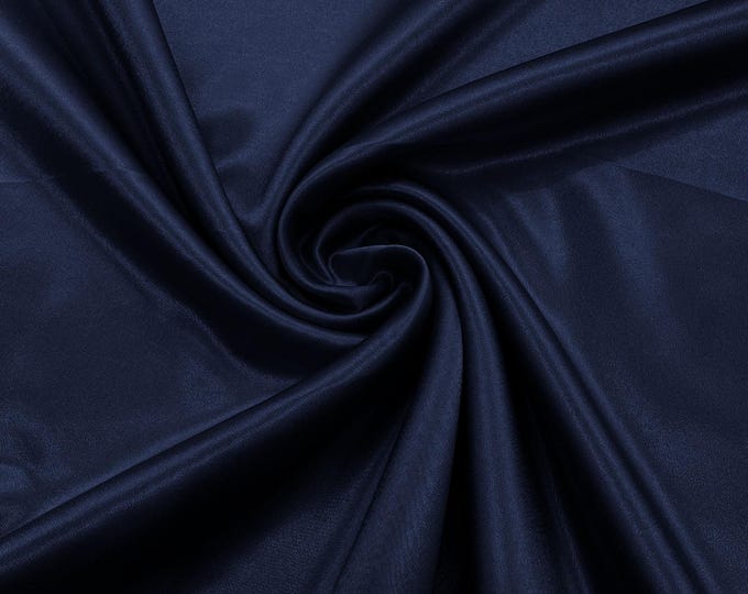 Navy Blue Crepe Back Satin Fabric 58" Wide| Bridal| Prom| Nightgown| Wedding.