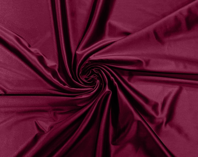 Dark Magenta Heavy Shiny Satin Stretch Spandex Fabric/58 Inches Wide/Prom/Wedding/Cosplays.