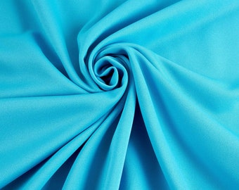 Turquoise 59/60" Wide 100% Polyester Wrinkle Free Stretch Double Knit Scuba Fabric Sold By The Yard.