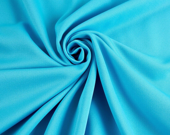 Turquoise 59/60" Wide 100% Polyester Wrinkle Free Stretch Double Knit Scuba Fabric Sold By The Yard.