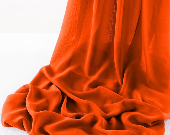 Orange - Wool Dobby Chiffon Sheer Table Runner for Wedding, Decorations for Birthday Parties, Banquets, Engagements.