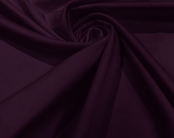 Aubergine - Matte L'Amour Satin (Peau de Soie) Duchess Fabric Bridesmaid Dress 58"-60" Wide/Costume/wedding.