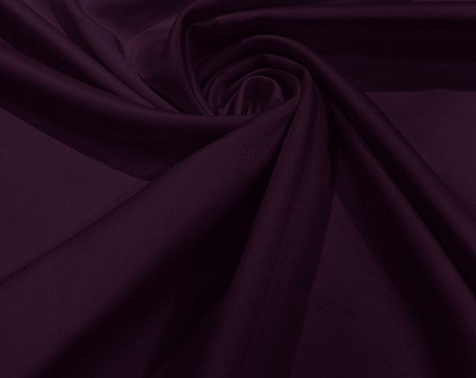 Aubergine - Matte L'Amour Satin (Peau de Soie) Duchess Fabric Bridesmaid Dress 58"-60" Wide/Costume/wedding.