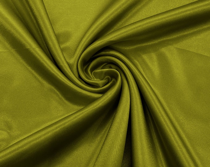 Dark Avocado Green Crepe Back Satin Bridal Fabric Draper/Prom/Wedding/58" Inches Wide Japan Quality.