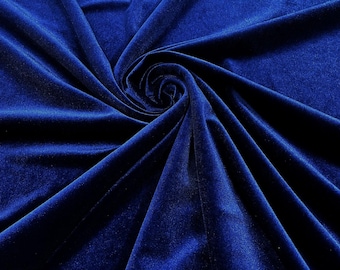Royal Blue Stretch Velvet Fabric 58" Wide| Apparel Costumes, Sold By The Yard
